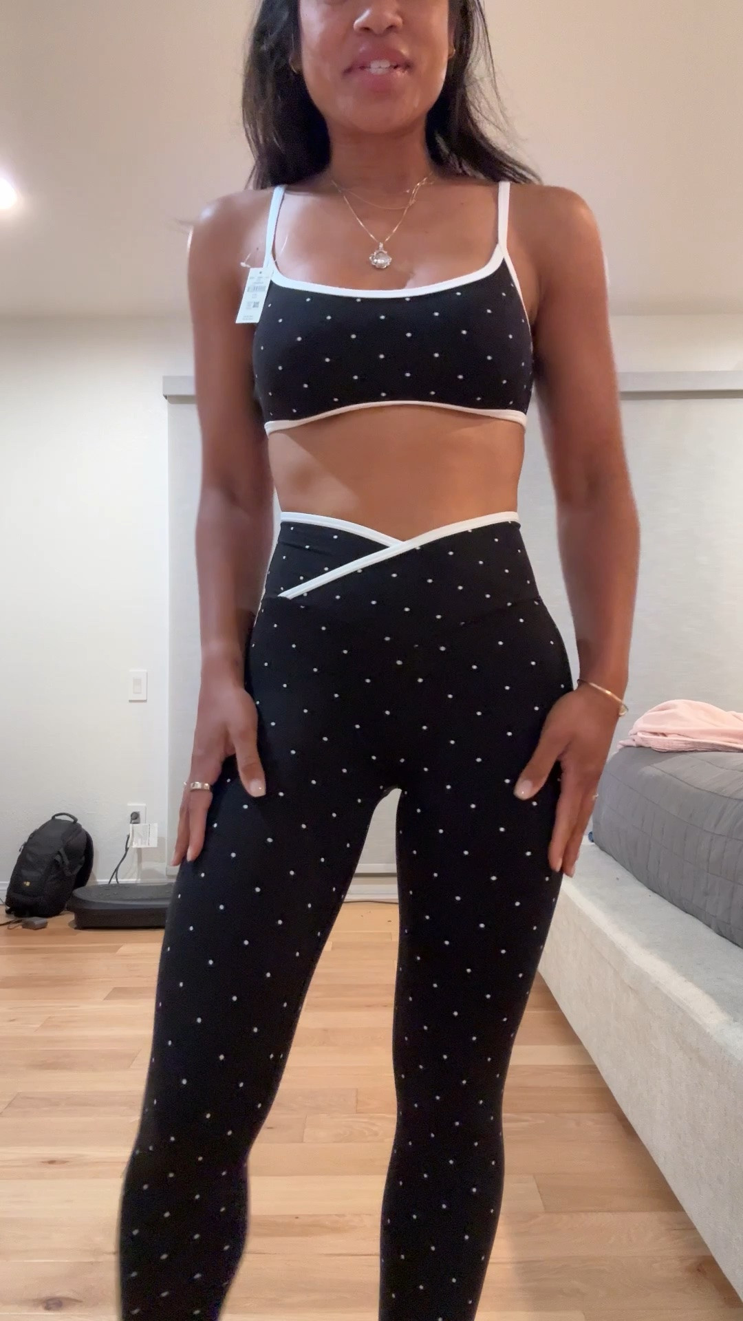 Cutest polka dot workout set! Wearing small top, XS bottoms

#LTKfitnessgoals #LTKActive #LTKPetite