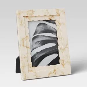 5"x7" Shaped Resin Profile Table Image Frame Beige - Threshold™: Modern Style, Glass, Polyresin | Target