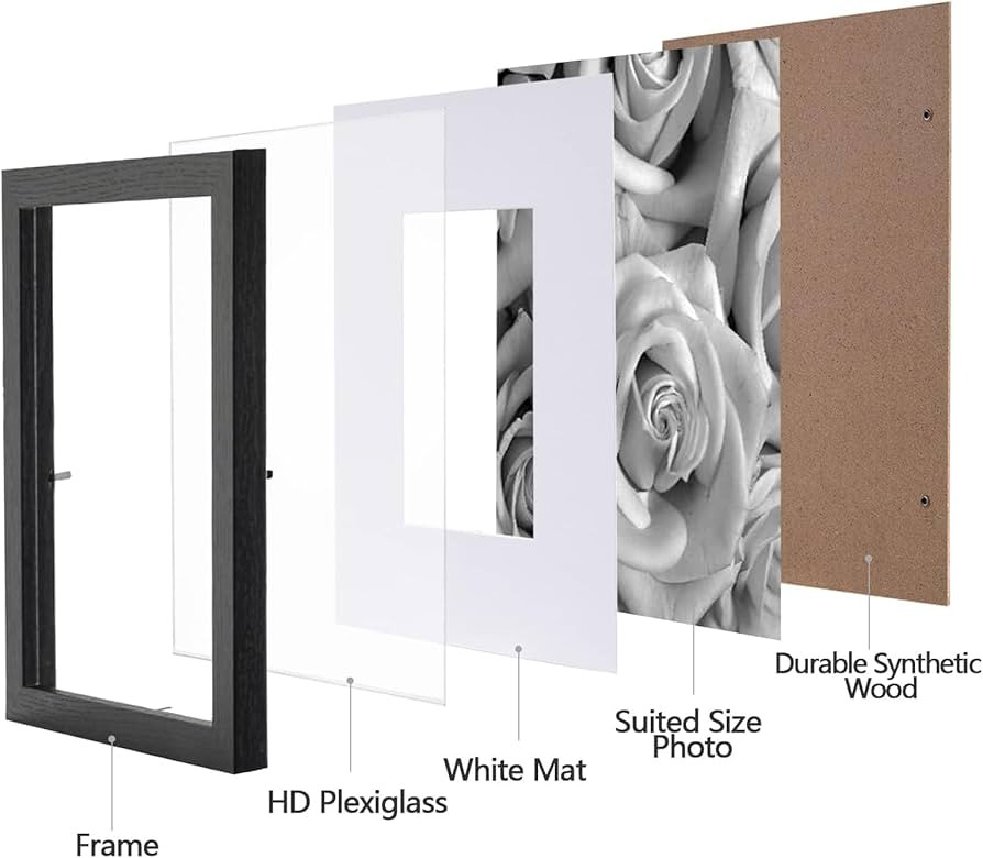 eletecpro 12x12 Picture Frames Set of 9 Classic Gallery Wall Frame Set Displays 8x8 Photo with Ma... | Amazon (US)
