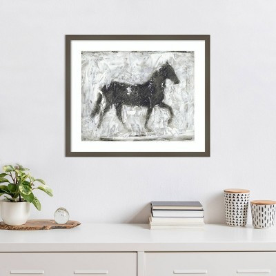 Amanti Art 25"x21" Equine Silhouette I by Ethan Harper Wood Framed Wall Art Print | Target
