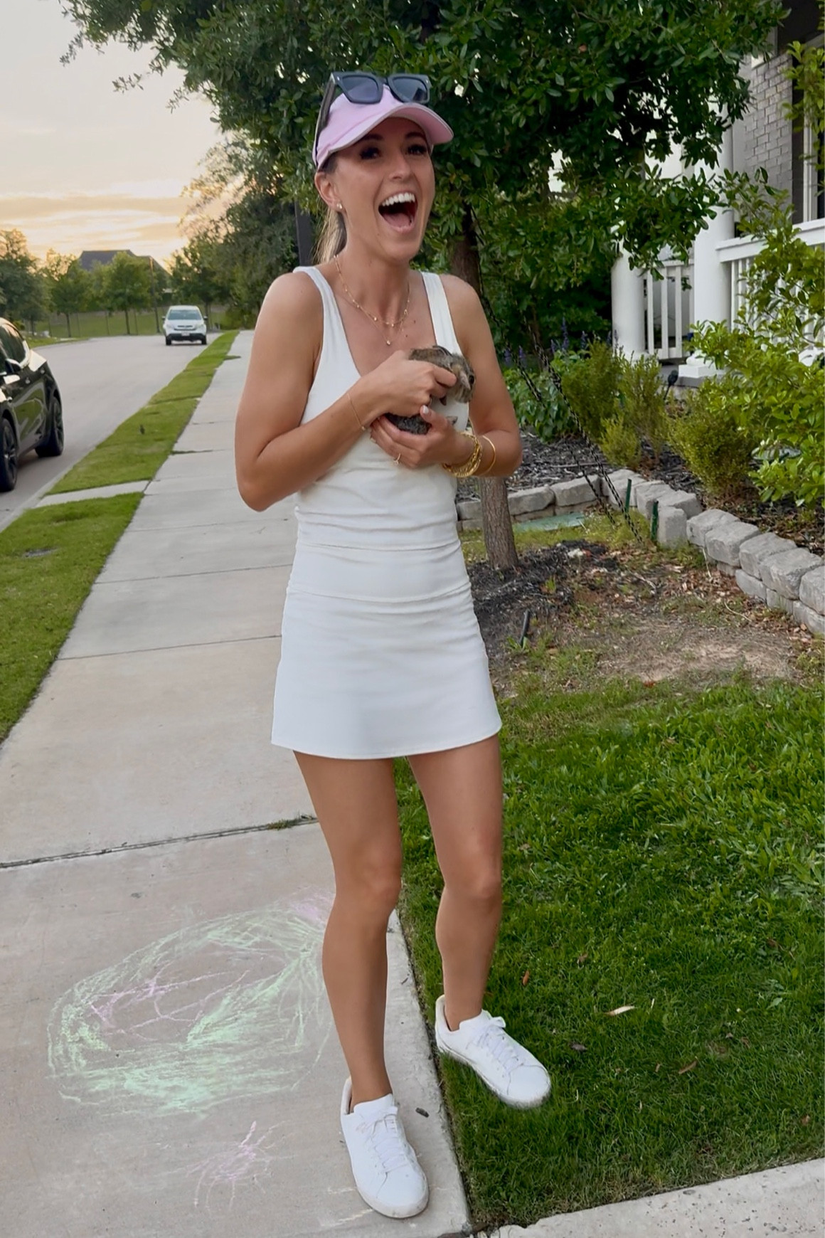 White summer workout tennis set 