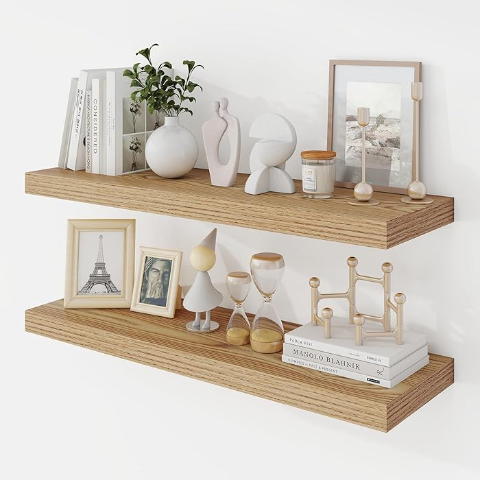 30 Inch Floating Shelves, 9.3" Deep Floating Shelf Wall Mounted, 30" Wall Shelves, Rustic Deep Bo... | Amazon (US)