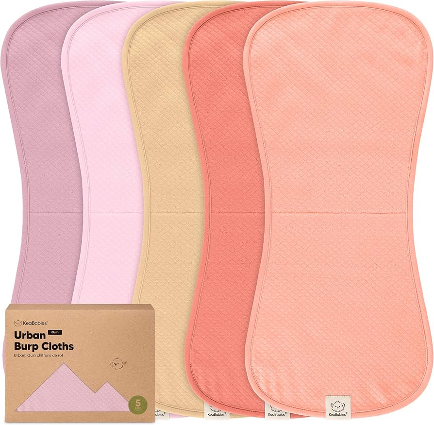 KeaBabies 5-Pack Organic Burp Cloths Baby Girl,Boy - Extra Large,Absorbent Baby Burp Cloths,Soft ... | Amazon (US)