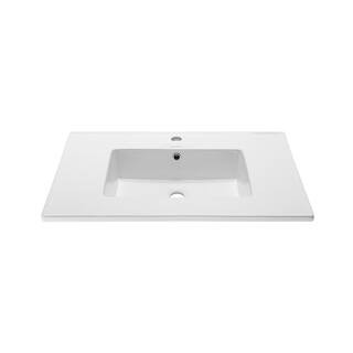 Swiss Madison Voltaire 31 in. Vanity Top in Glossy White with 1-Basin SM-VT328 - The Home Depot | The Home Depot