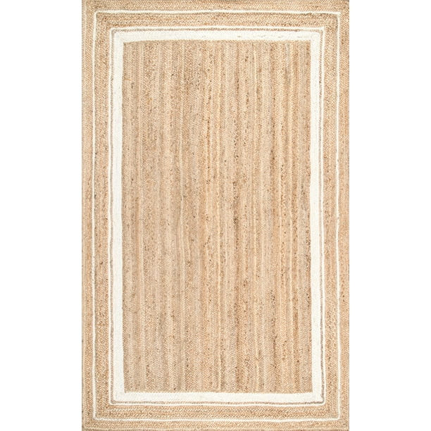 nuLOOM Braided Rikki Border Jute Area Rug or Runner - Walmart.com | Walmart (US)
