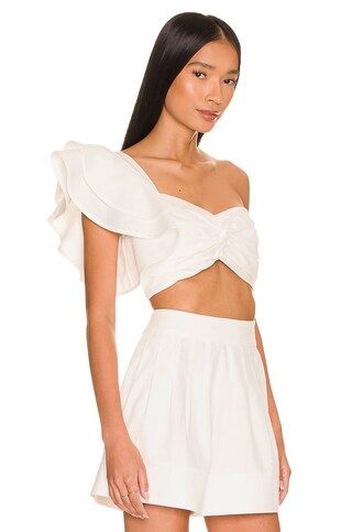 AMUR Zeha One Shoulder Bra Top in Off-White from Revolve.com | Revolve Clothing (Global)
