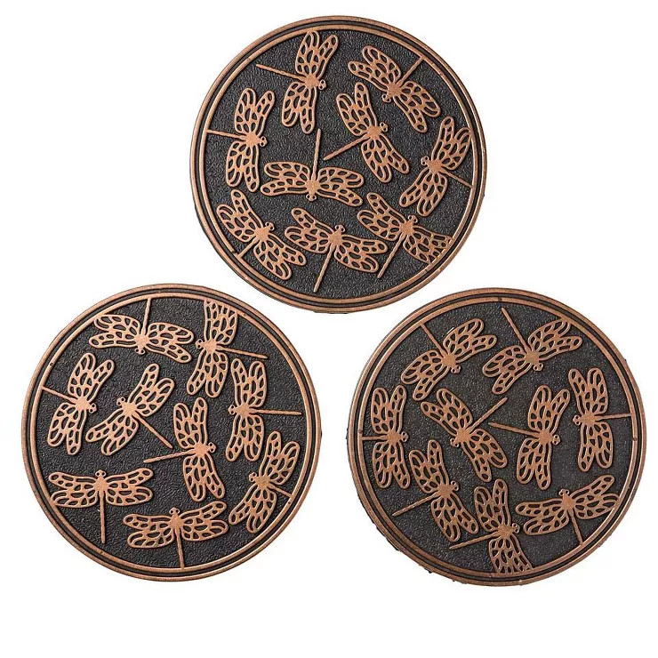 Plow & Hearth - Recycled Rubber Garden Pathway Round Stepping Stones, Set of 3 | Target