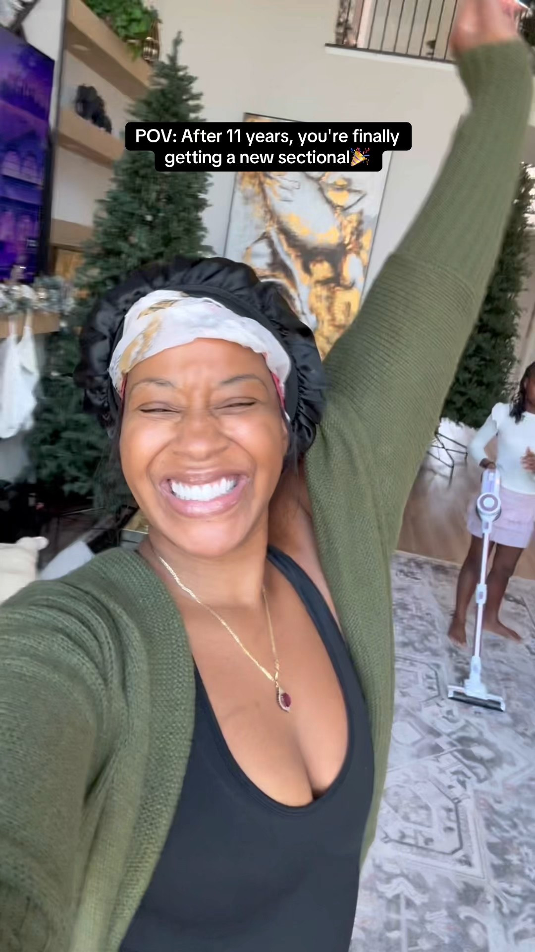 Moving an 18-foot Christmas tree across the house with my girls… no husband, no hesitation, just pure determination.
Because after 11 years, we are FINALLY getting a new sofa and nothing was standing in our way.

We may be a little extra.
We may be a lot ambitious.
And yes… I might be slightly in over my head.

I ordered the Aiden & Ivy Page 6-piece modular sectional.
Actually… I ordered TWO so it fills the entire living room the way I’ve been envisioning.

Pray for us.
Cheer us on.
And if you want the exact sectional, comment SECTIONAL and I’ll send you the link.

Women get it done. Period.

#LTKmomlife #LTKdayinmylife #LTKHome