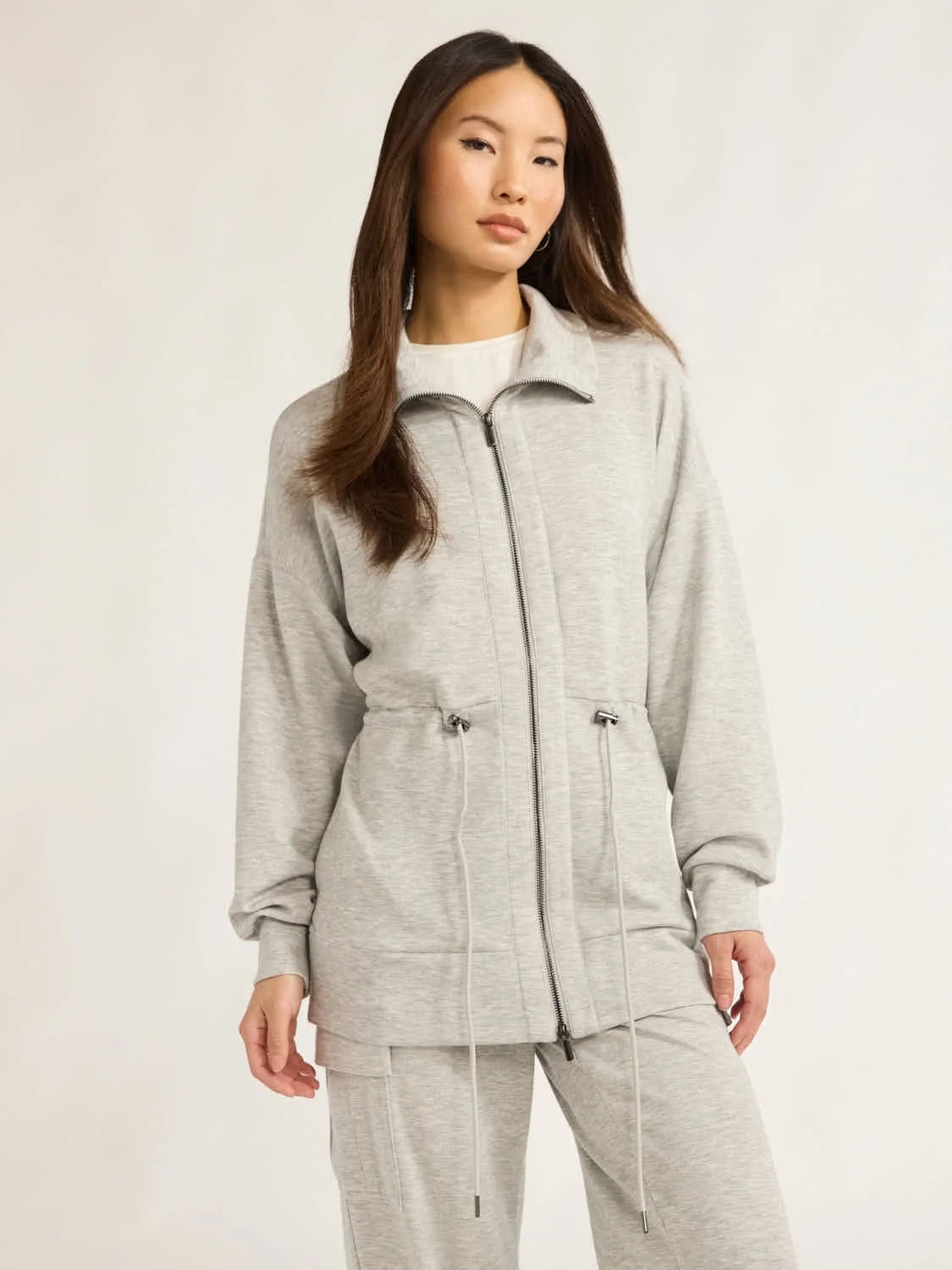 Scoop Women’s and Women's Plus Ultimate ScubaKnit Longline Drawstring Zip Jacket, Sizes XS-4X -... | Walmart (US)