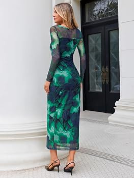 Simplee Womens Bodycon Maxi Dress Fall Wedding Guest Dresses | Amazon (US)