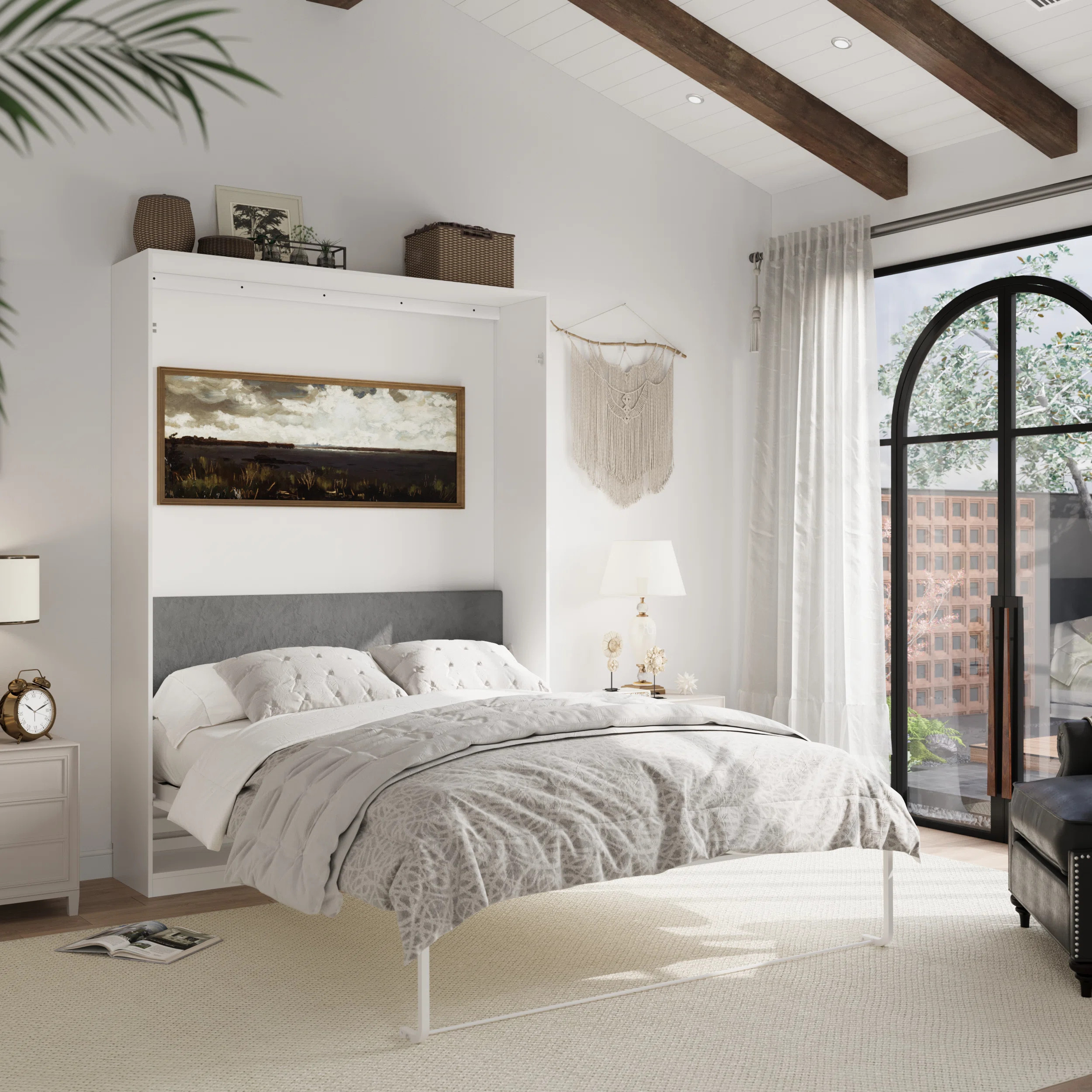 65-inch Modern Queen Size Murphy Bed, Hidden Foldable Wall Cabinet Bed | Wayfair North America