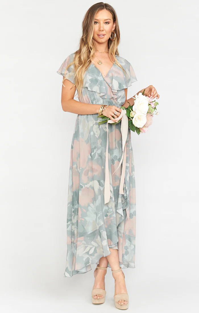 Jess Ruffle Midi Dress ~ Sage I Do Floral | Show Me Your Mumu