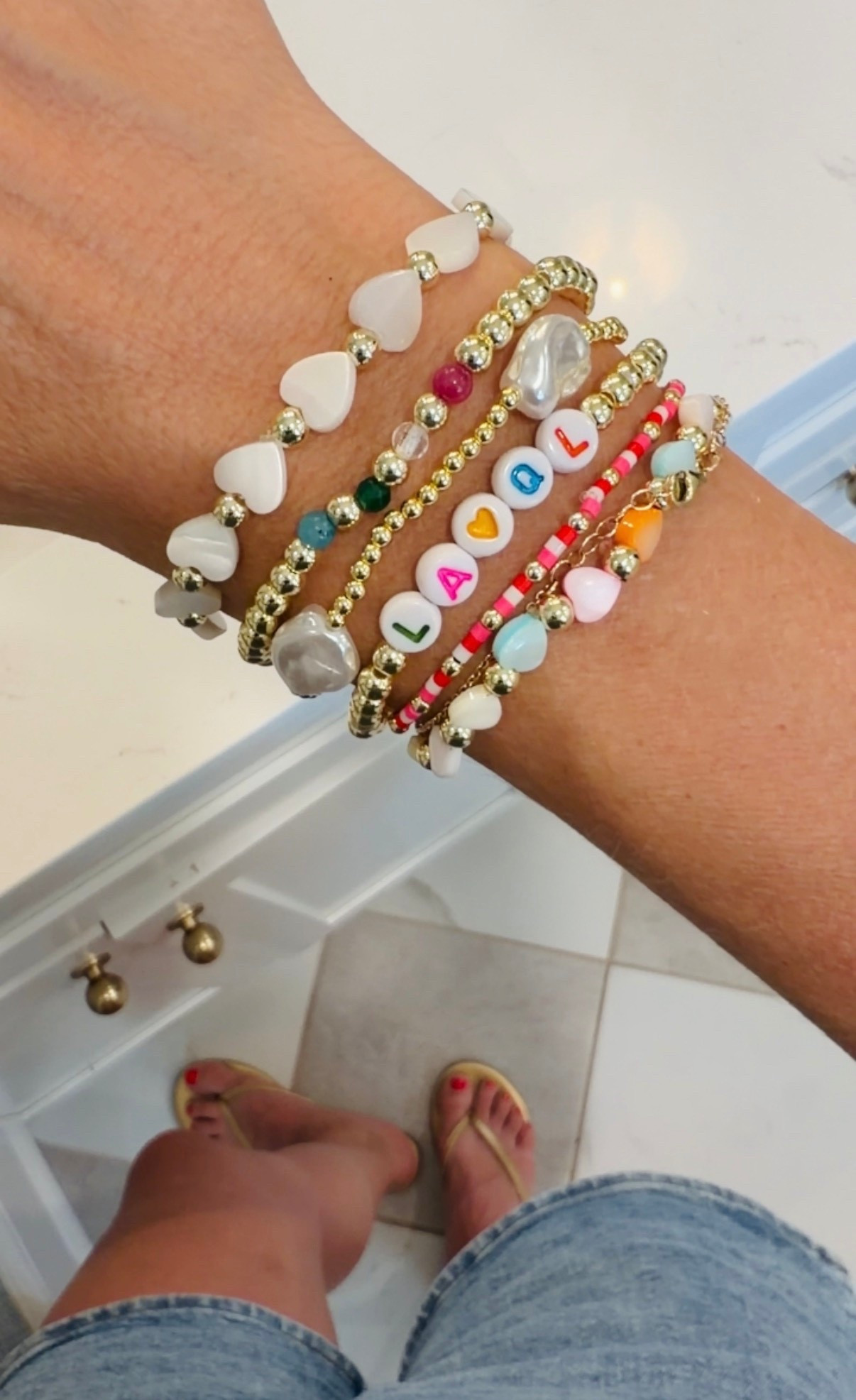 All the colors and pretties perfect for summer!  @cocosbeadsandco for the perfect stack! #ad #cocosbeadsandco 

#LTKMothersDay #LTKgrwm #LTKootd