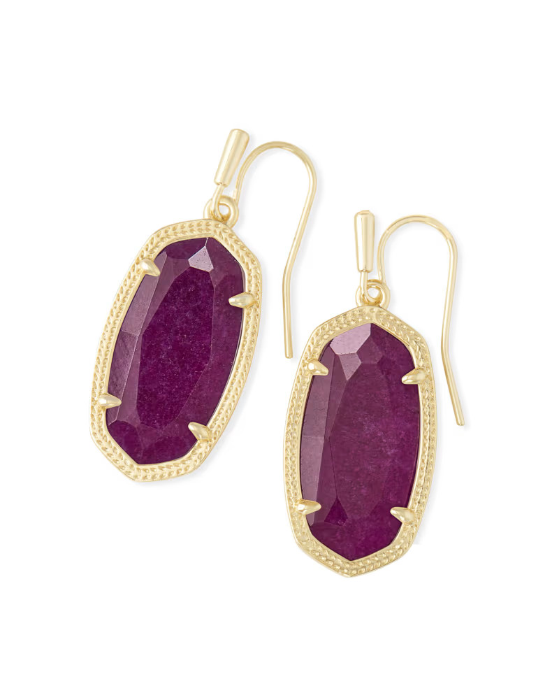 Dani Gold Drop Earrings in Purple Jade | Kendra Scott