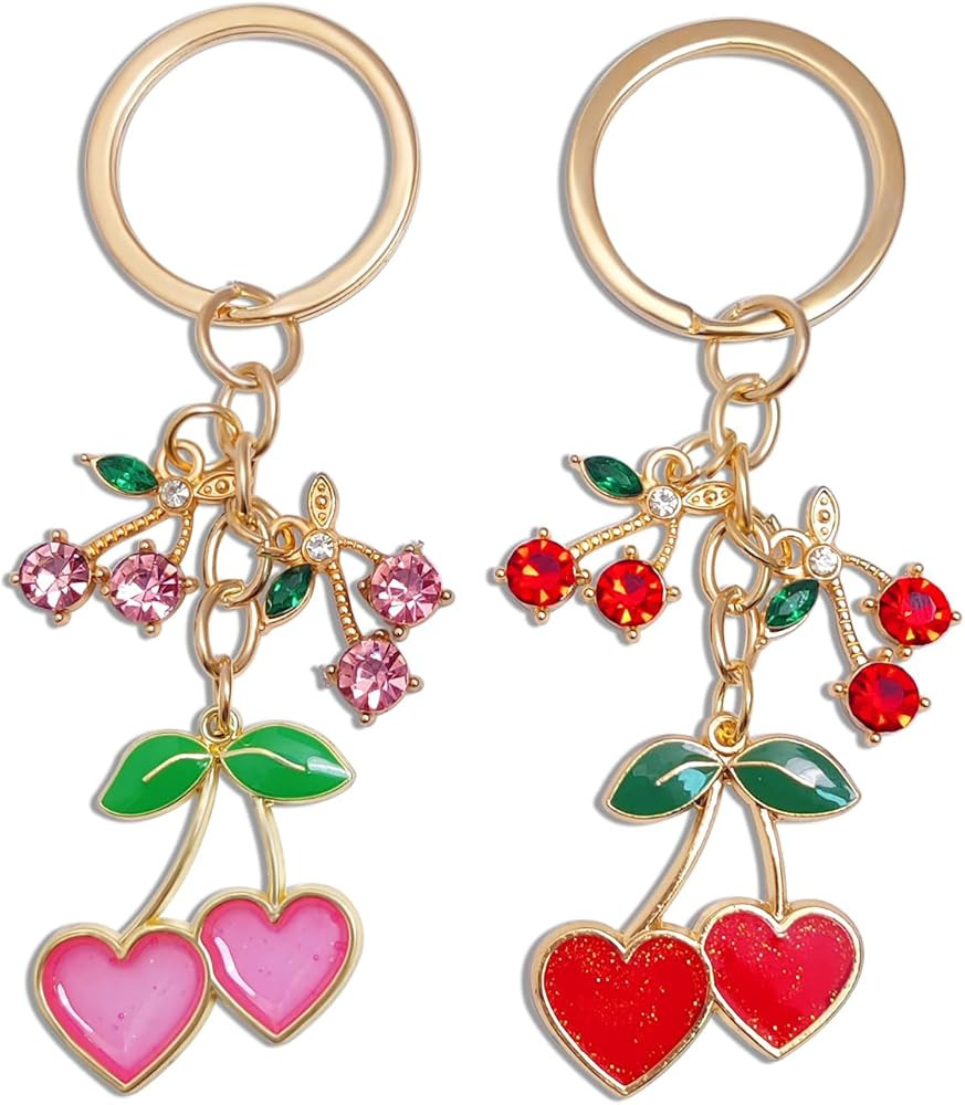 Nalefow Cherry Bag Charms,Cute Purse Keychain,Key Chains Women Cute,Car keyrings leather handbags... | Amazon (US)