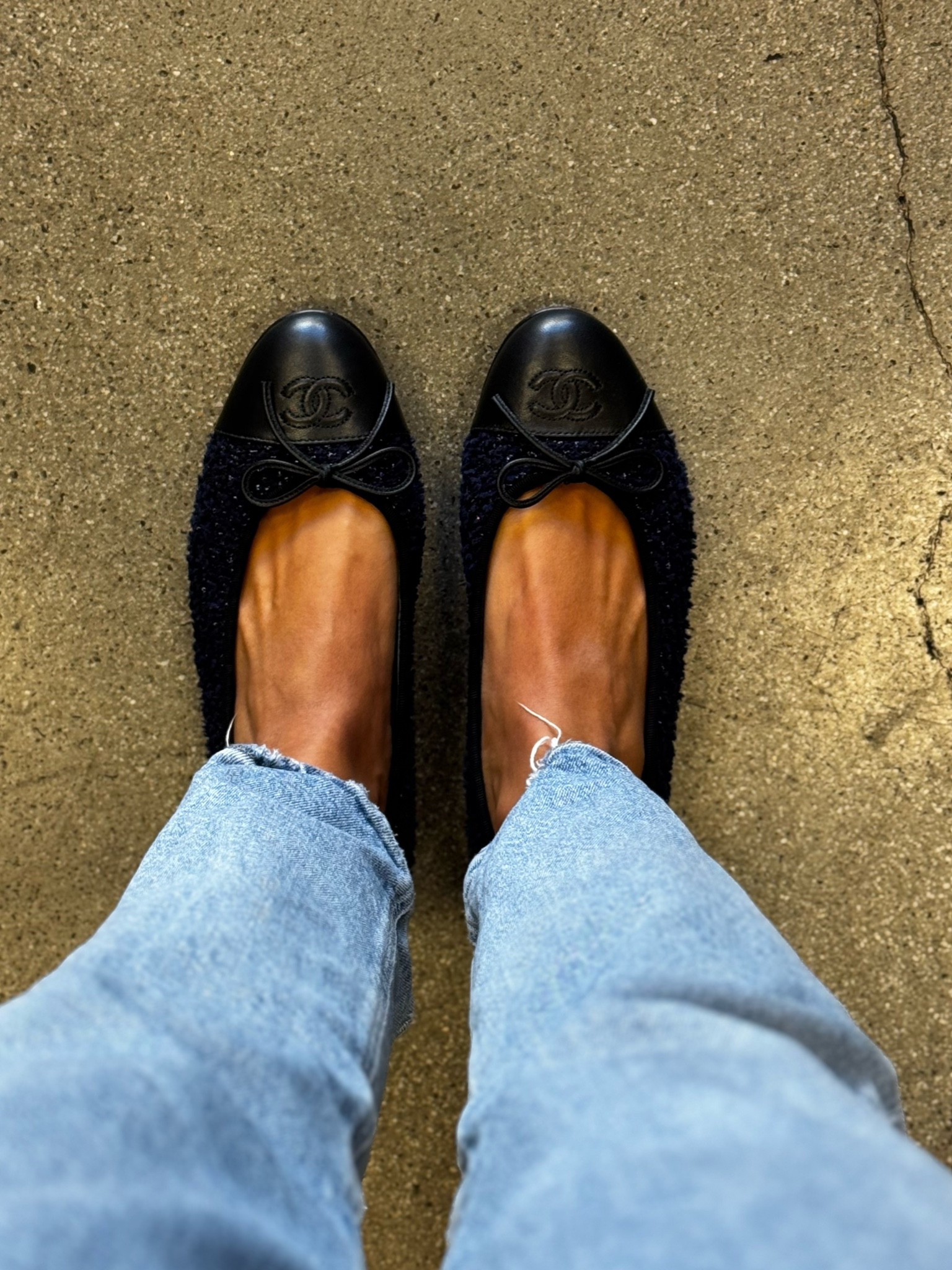 The classiest chic ballet 💙🖤 loving the navy and black tweed that has a pop of silver. 

#LTKShoeCrush #LTKGiftGuide #LTKSeasonal