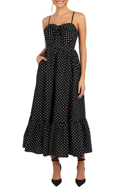 Petal & Pup Hailee Polka Dot Maxi Dress in Black Polka Dot at Nordstrom, Size X-Large | Nordstrom
