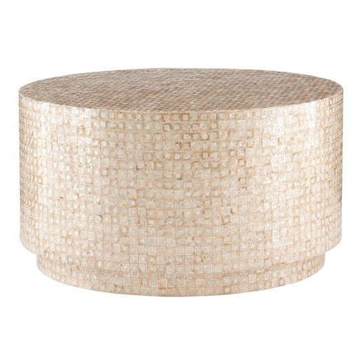 Round Gold Capiz Coffee Table by World Market | World Market