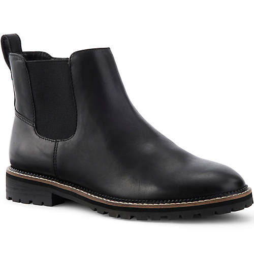 Women's Wide Width Side Zip Lug Chelsea Boots | Lands' End (US)