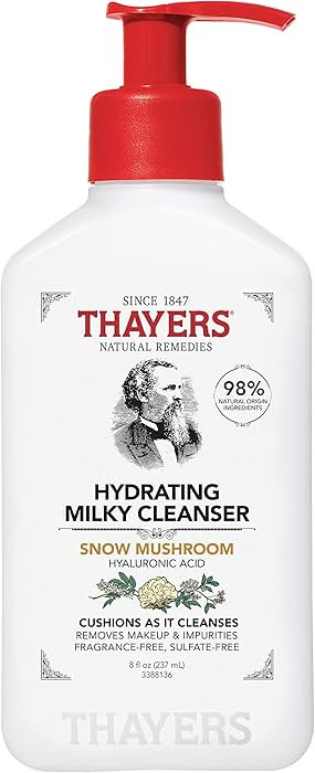 THAYERS Milky Hydrating Face Cleanser with Snow Mushroom, Hyaluronic Acid, Dermatologist Recommen... | Amazon (US)