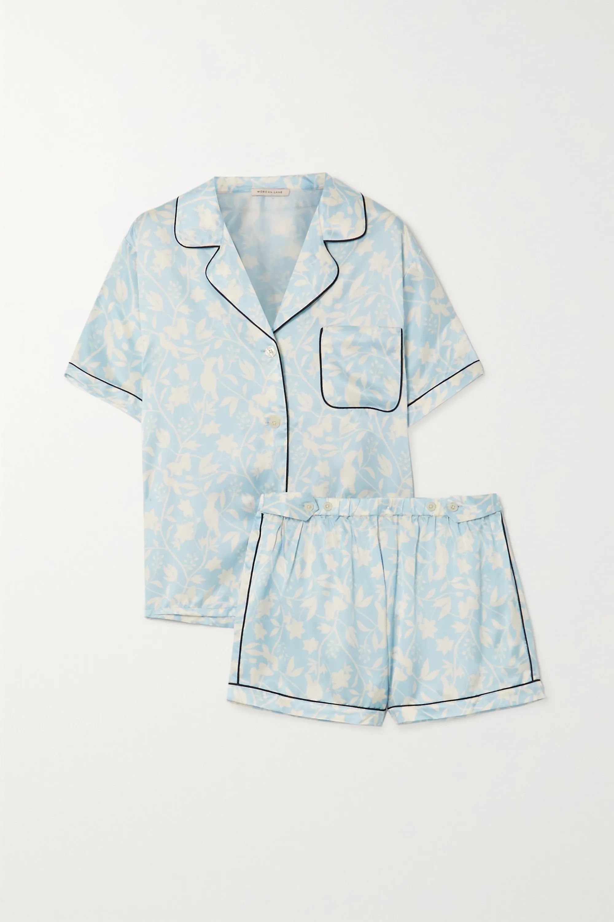 Katelyn Fiona floral-print satin pajama set | NET-A-PORTER (US)