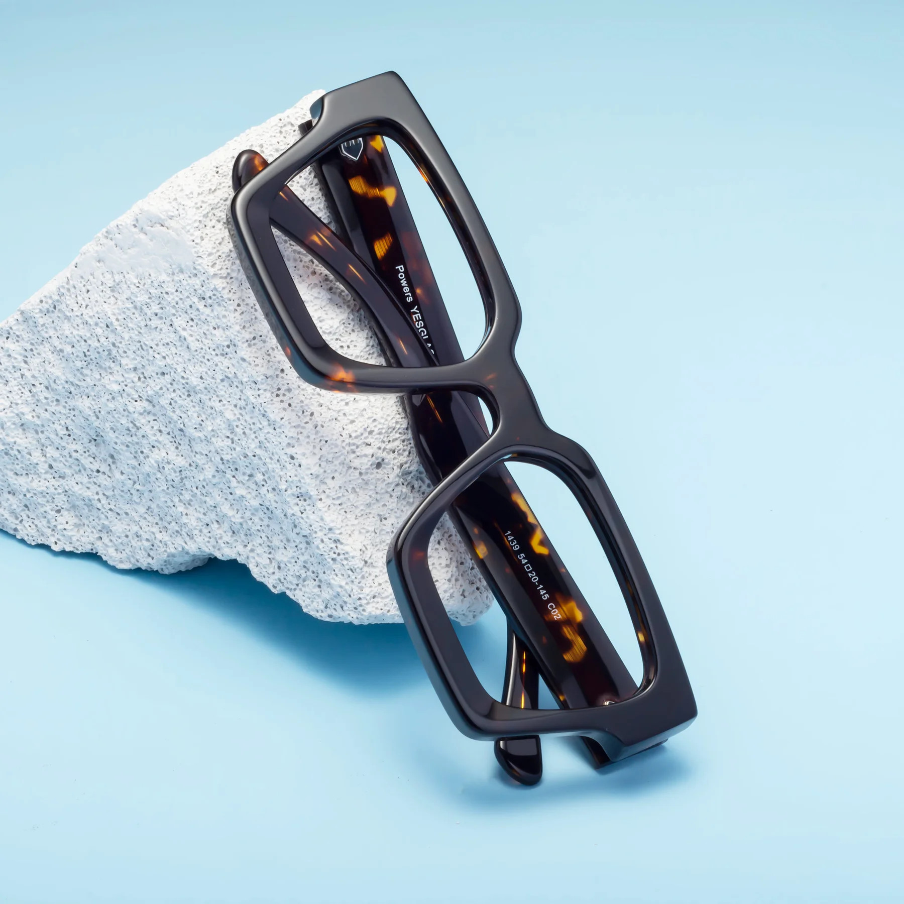 Tortoise Thick Geek-Chic Geometric Eyeglasses - Powers | Yesglasses