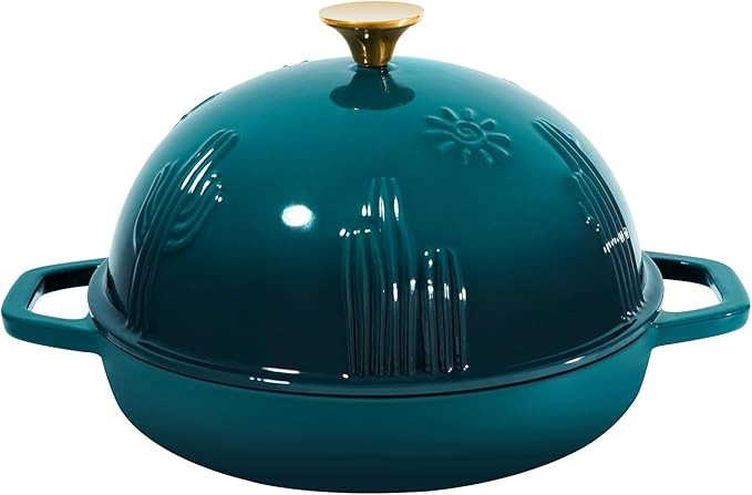 Bread Oven Cast Iron Bread Dutch Oven with Cloche Lid for Bread Baking Darkcyan Enameled Cast Iro... | Amazon (US)
