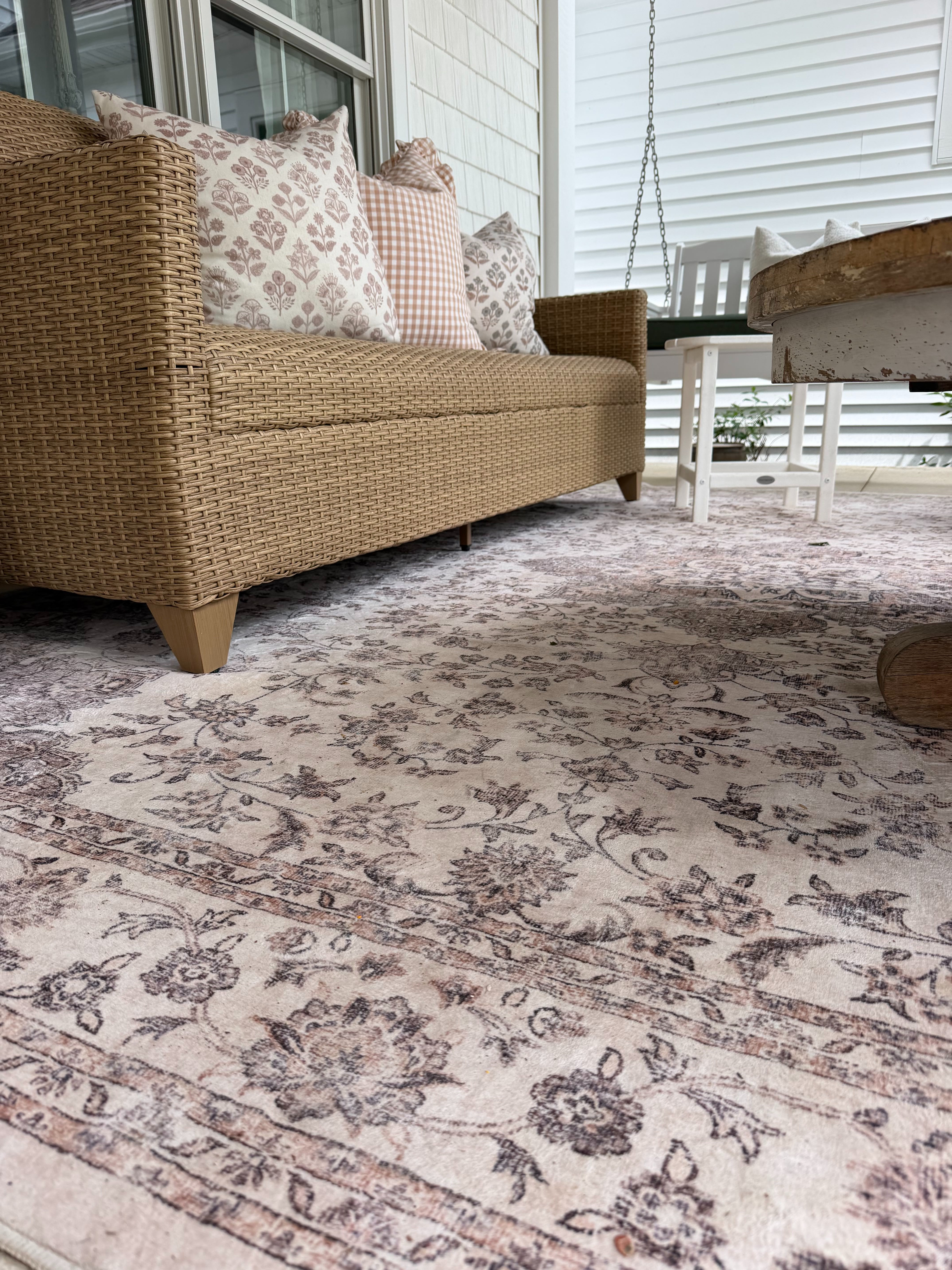 While not advertised as an outdoor rug, this washable area rug from @Walmart works perfectly on our front porch area. 

 #LTKSeasonal #LTKHome