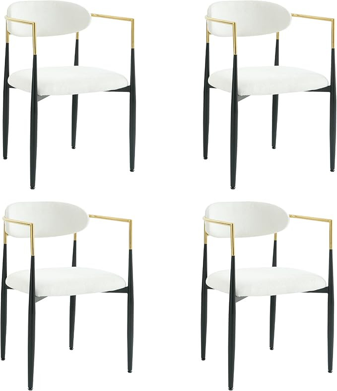 Baysitone Dining Chairs Set of 4 Mid-Century Modern Upholstered Boucle Dining Room Chairs Open Ba... | Amazon (US)