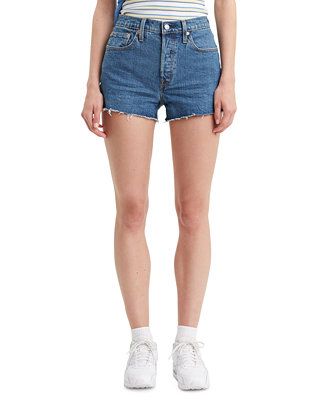 Women's 501 Cotton High-Rise Denim Shorts | Macys (US)