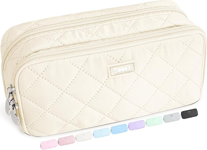 Sooez Large Pencil Case Pouch, Extra Big Pencil Bag with 8 Compartments, Pen Bag Wide Opening, So... | Amazon (US)
