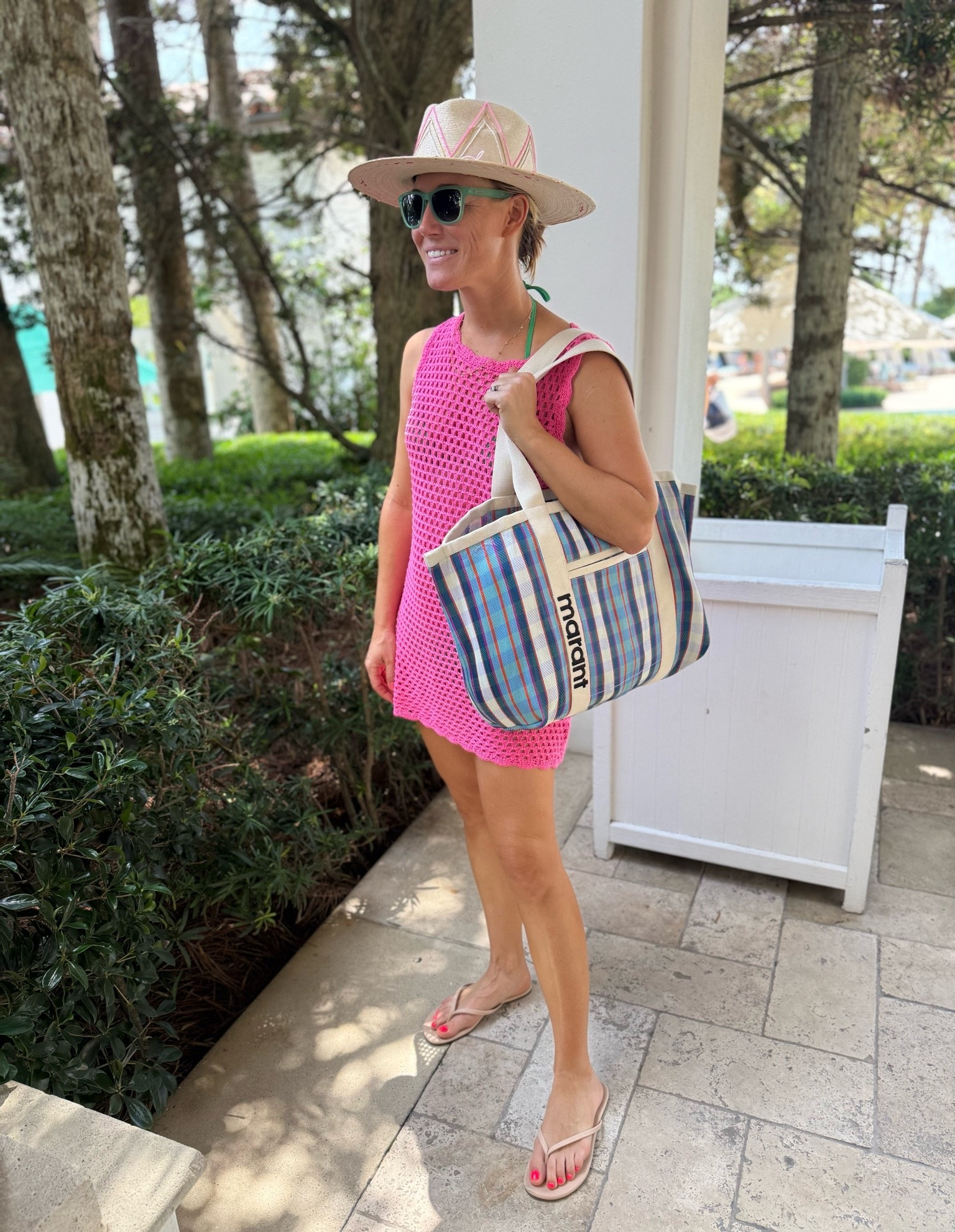 Easy breezy Amazon coverup! Love the hot pink. Under $40, not tight; and the perfect light layer for hot days

#LTKSwim