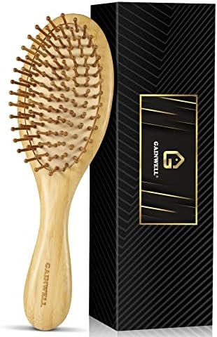 Bamboo Paddle Hair Brush - Bamboo Bristles Detangling Hairbrush for Massaging Scalp | Amazon (US)