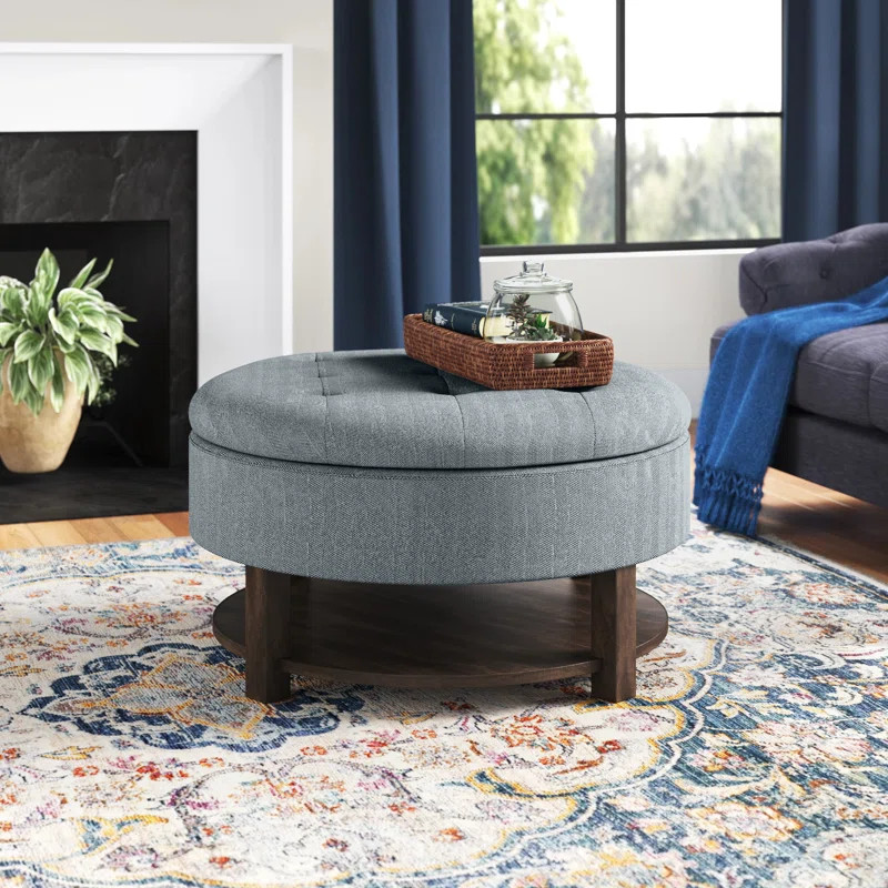 Amylyn Round Tufted Storage Ottoman | Wayfair North America