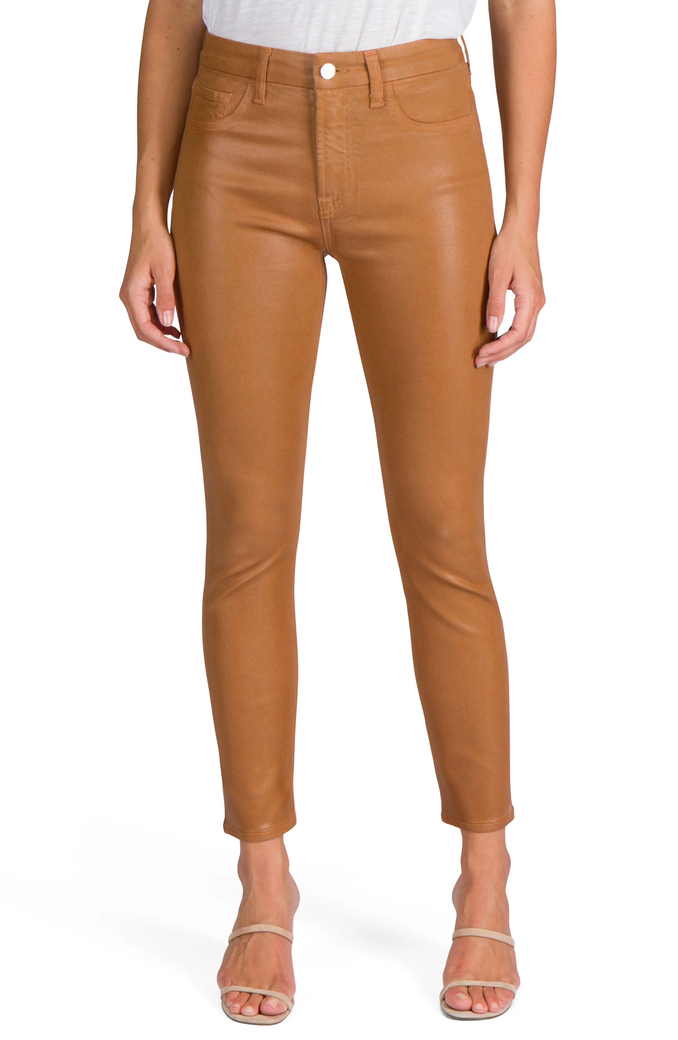 Women's Jen7 By 7 For All Mankind Coated High Waist Ankle Skinny Jeans | Nordstrom