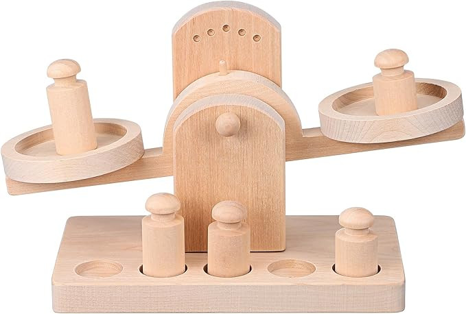 Wooden Balance Scale Toy Set for Kids - Educational Math Balance Beam with Pan Scale - Stem Learn... | Amazon (US)