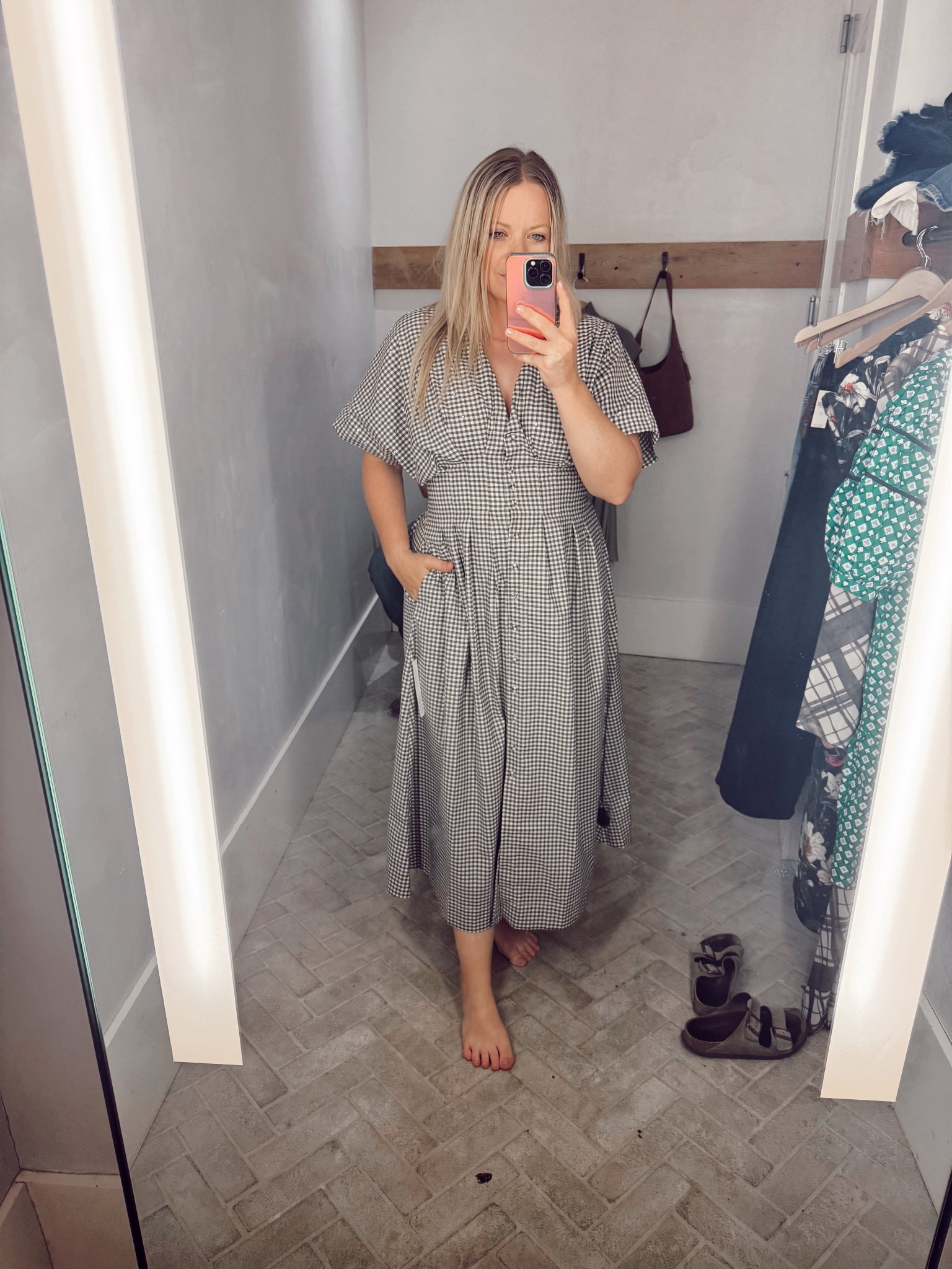 Anthropology gingham dress perfect for a wedding or event.

#weddingguestoutfit 

#LTKStyleTip #LTKWedding #LTKParties