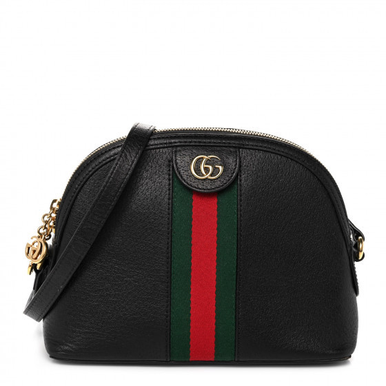 GUCCI Calfskin GG Web Small Ophidia Dome Shoulder Bag Black | Fashionphile