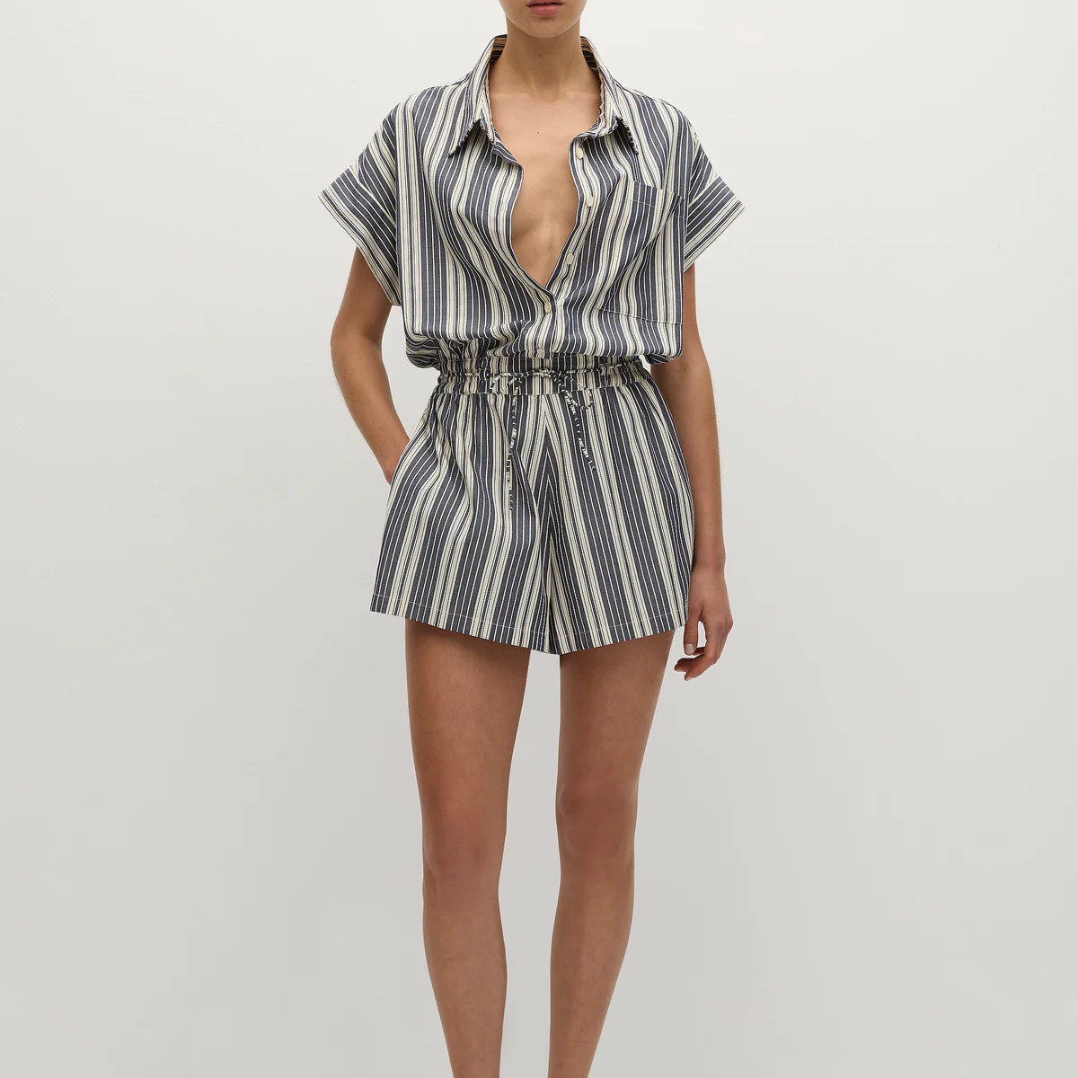 Cyrene Playsuit Antique Navy Stripe | Faithfull (AU)