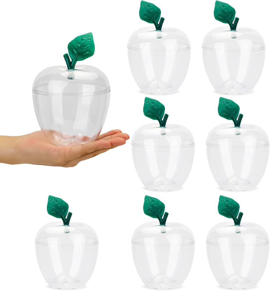 HANZE Large Clear Apple Container, Apple Shaped Candy Toy Filling Containers Jar, Back To School ... | Amazon (US)