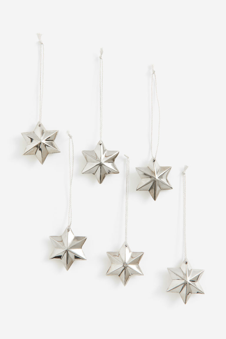 H & M - 6-pack Christmas Ornaments - Silver | H&M (US + CA)