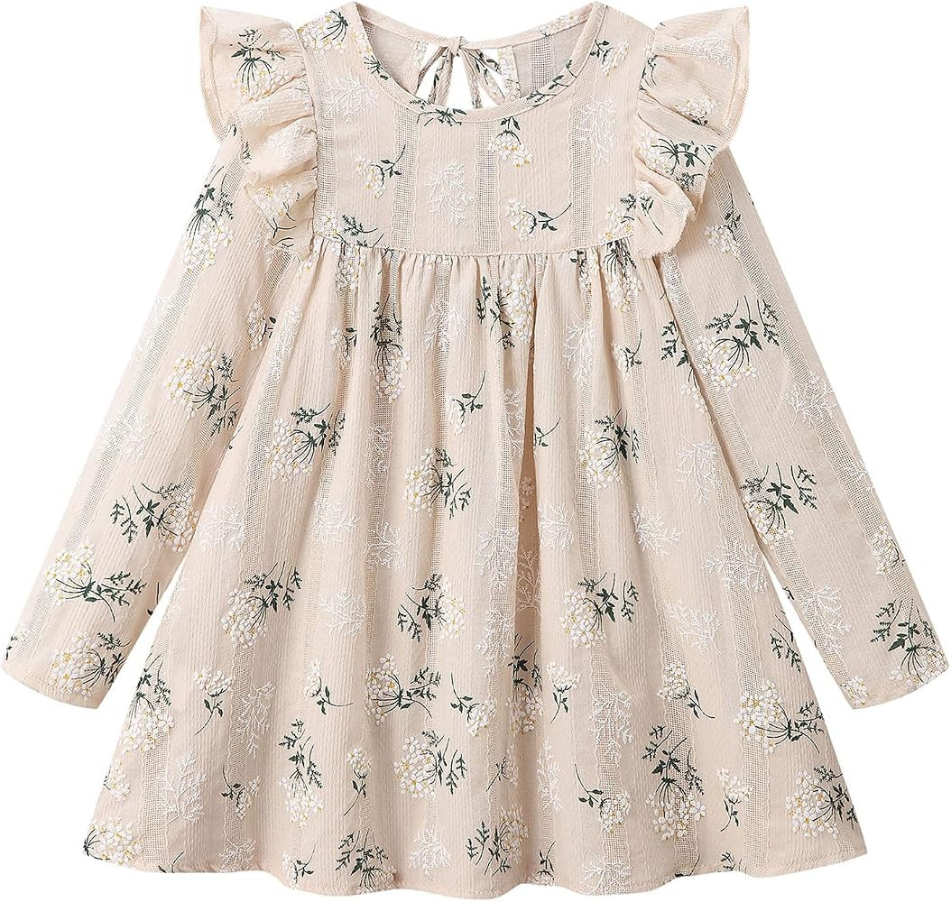 Toddler Linen Dress Baby Girls Ruffle Halter Sleeveless Casual Party Dresses | Amazon (US)