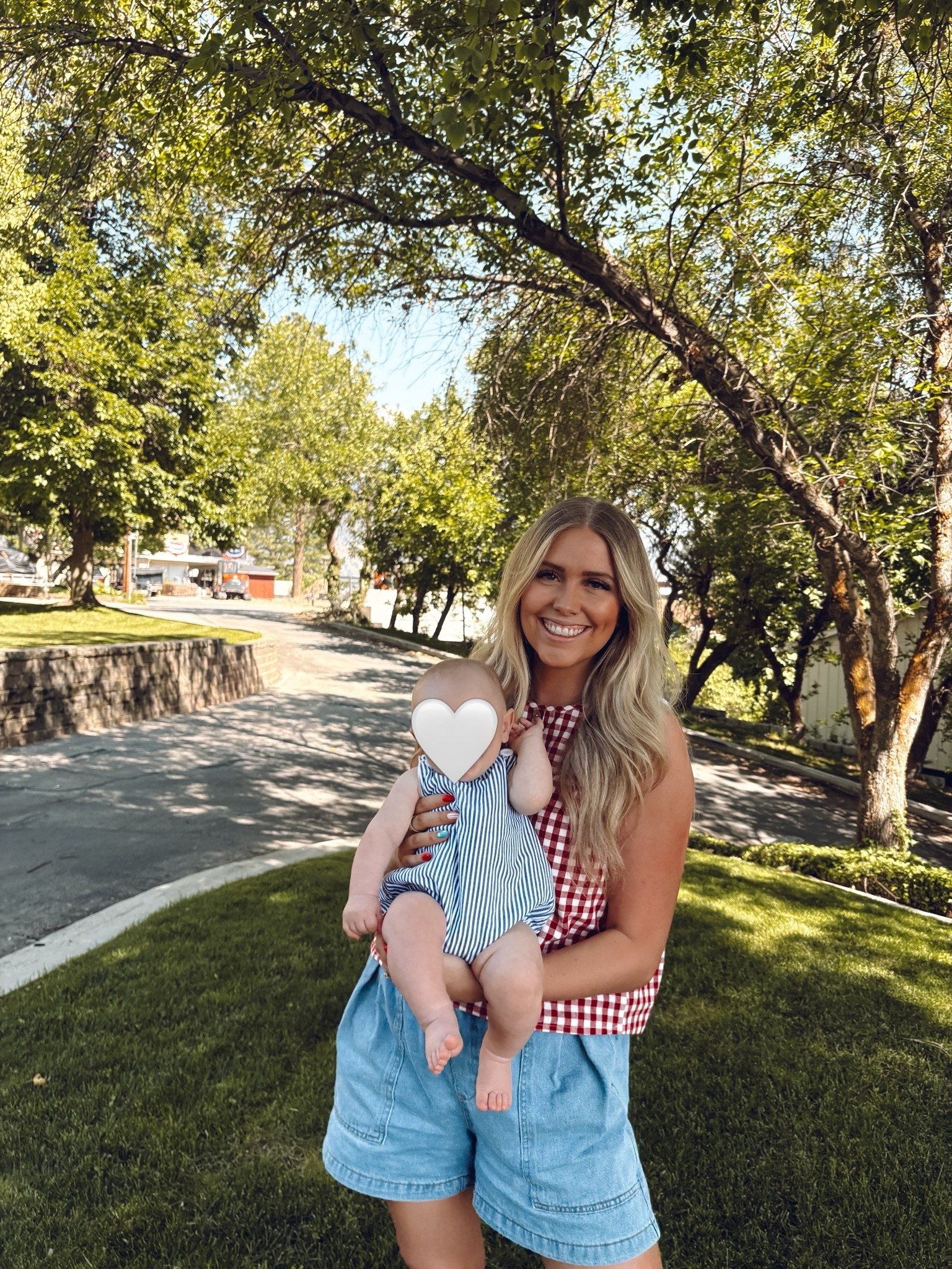 Fourth of July patriotic mom and baby outfits! 
red gingham top: sized up one to L
denim shorts: part of a set but I wear them separately too! love the elastic waist and deep front pockets!

fourth of july outfits | baby boy summer outfit | mom summer outfit | mom shorts | postpartum shorts | womens summer tank tops | amazon fashion

#LTKmomlife #LTKootd #LTKSeasonal