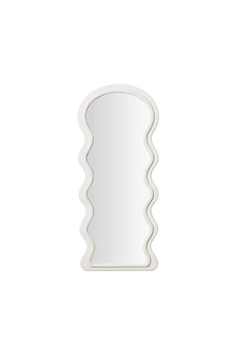 Rhodes Cream Velvet 70" Floor Mirror | THELIFESTYLEDCO