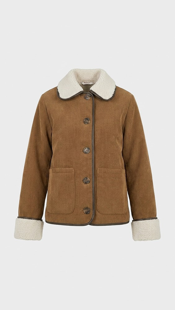 Barbour Barbour Penny Fleece Casual Jacket Tan/Ecru 8 | Shopbop