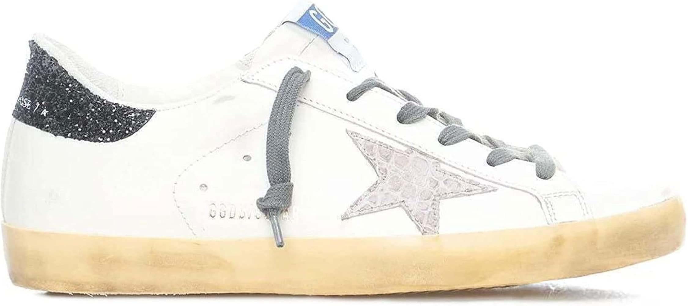Super-Star Leather Upper Cocco Printed Leather Glitter Heel Womens Sneakers | Amazon (US)