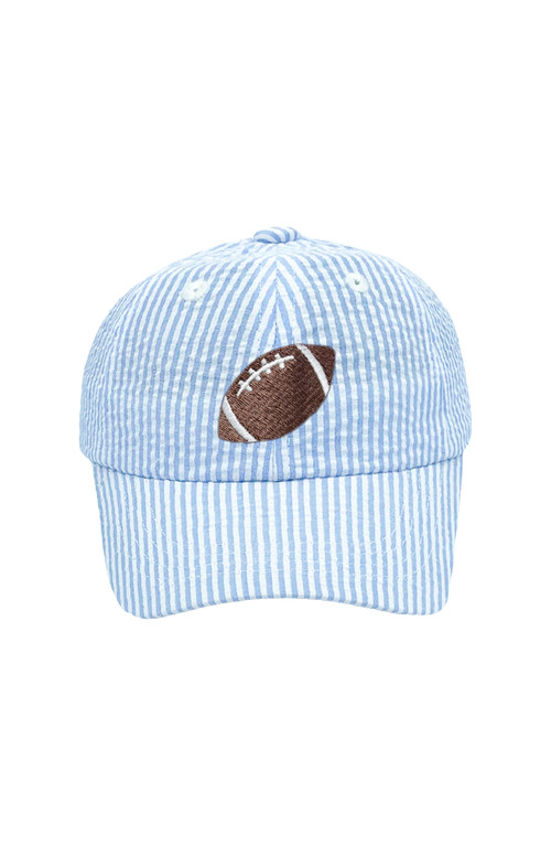 Bits & Bows Football Seersucker Baseball Hat in Blue at Nordstrom, Size X-Small | Nordstrom