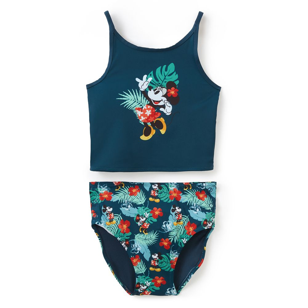 Mickey and Minnie Mouse Adaptive Two-Piece Tropical Swimsuit for Girls | Disney Store