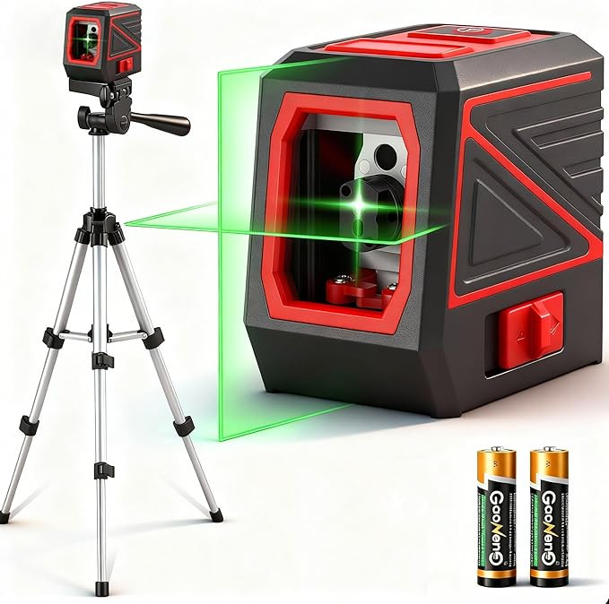 Laser Level with Tripod, 100 feet Green Cross Line Self Rotary Leveling Laser Level, Vertical and... | Amazon (US)