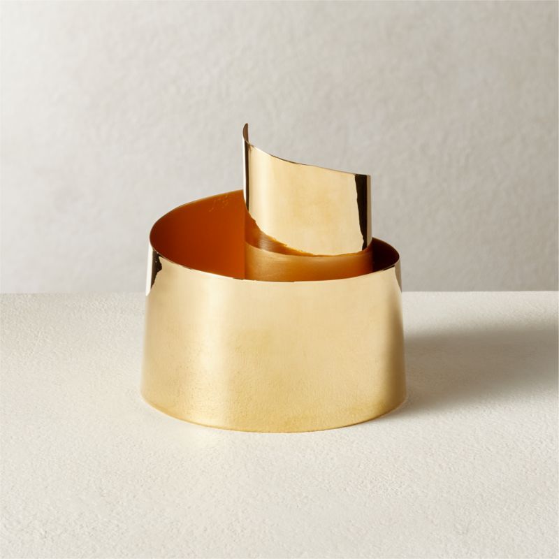 Zuma Brass Modern Taper Candle Holder Small + Reviews | CB2 | CB2